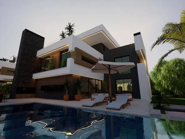 Villa zum Verkauf in Kyrenia: Neubau mit Privatpool und offenem Meerblick