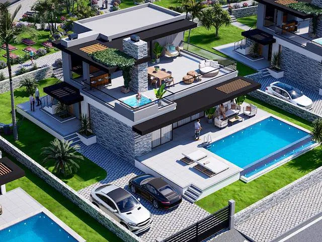 Villa zum Verkauf in Esentepe: Vier Schlafzimmer mit Pool und Meerblick